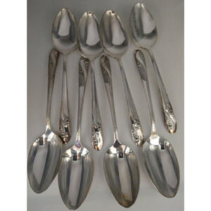 Holmes & Edwards Silverplate Silverware Romance Pattern Tablespoons 8 Pieces